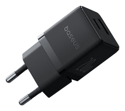 Carregador Palm Fast Charger C+U 20W Eu Cluster Black (With BASEUS Mini White Cable Usb-C To