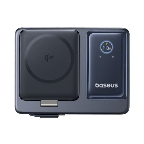 Carregador baseus nomos 5-in-1 140w 3c+u qi2 black