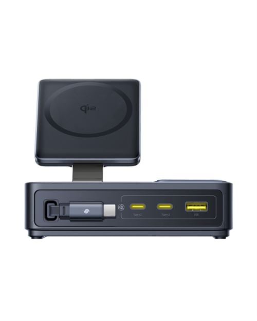 Carregador baseus nomos 5-in-1 140w 3c+u qi2 black