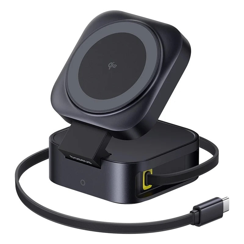 Carregador baseus picogo series 2-in-1 magnetic qi2 67w cosmic black