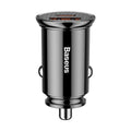 Baseus Carregador Circular Plastic A+C 30W Pps Car Charger Black
