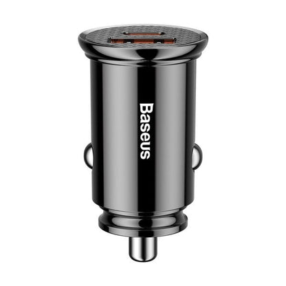 Baseus Carregador Circular Plastic A+C 30W Pps Car Charger Black