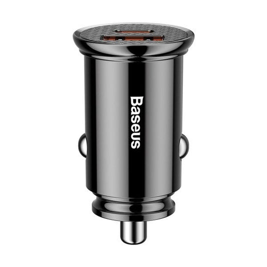 Baseus Carregador Circular Plastic A+C 30W Pps Car Charger Black