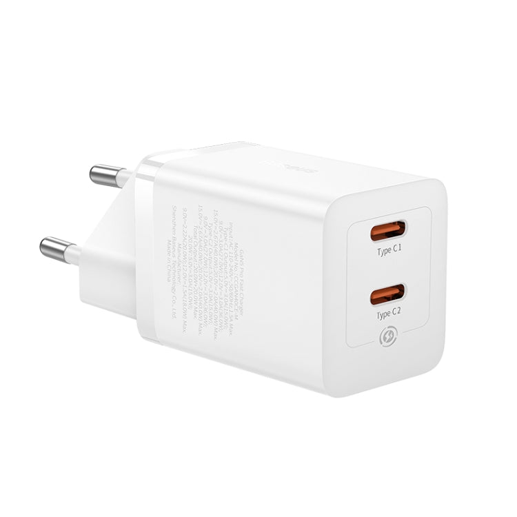 Carregador Baseus Gan5 Pro Fast Charger C+C 40W Eu White