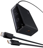Baseus Carregador Digital Gan Intelligent Desktop Fast Charger 3C+U+DC 240W EU Preto