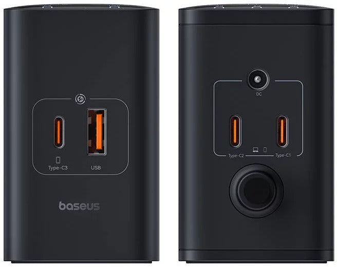 Baseus Carregador Digital Gan Intelligent Desktop Fast Charger 3C+U+DC 240W EU Preto