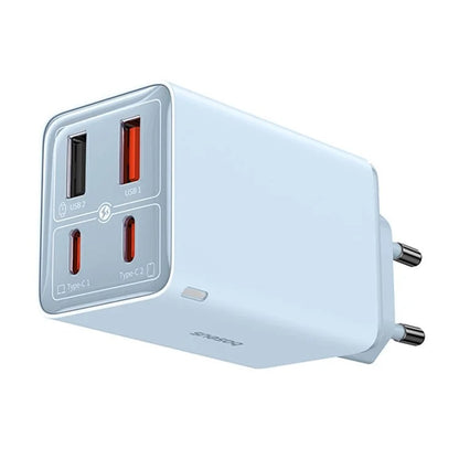Baseus Carregador Gan6 Pro Fast Charger 2C+2U 65W  EU Galaxy Blue