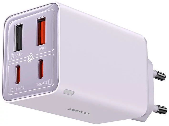 Baseus Carregador Gan6 Pro Fast Charger 2C+2U 65W  EU Star Purple
