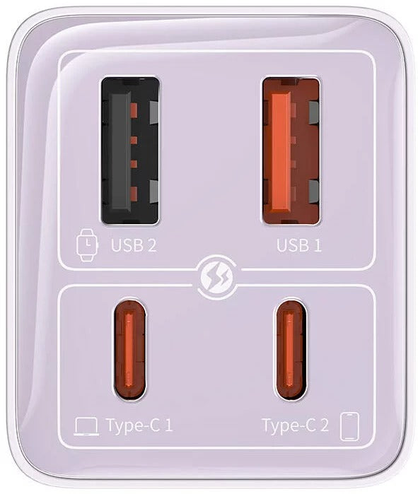 Baseus Carregador Gan6 Pro Fast Charger 2C+2U 65W  EU Star Purple