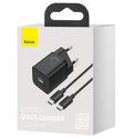 Baseus Carregador Rápido Super Si 1C 25W Eu Sets Preto