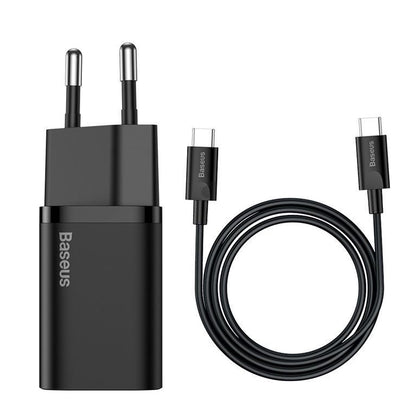 Baseus Carregador Rápido Super Si 1C 25W Eu Sets Preto