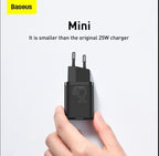 Baseus Carregador Rápido Super Si 1C 25W Eu Sets Preto