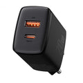 Baseus Carregador Rápido Compacto U+C 20W Eu Preto