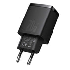 Baseus Carregador Rápido Compacto U+C 20W Eu Preto