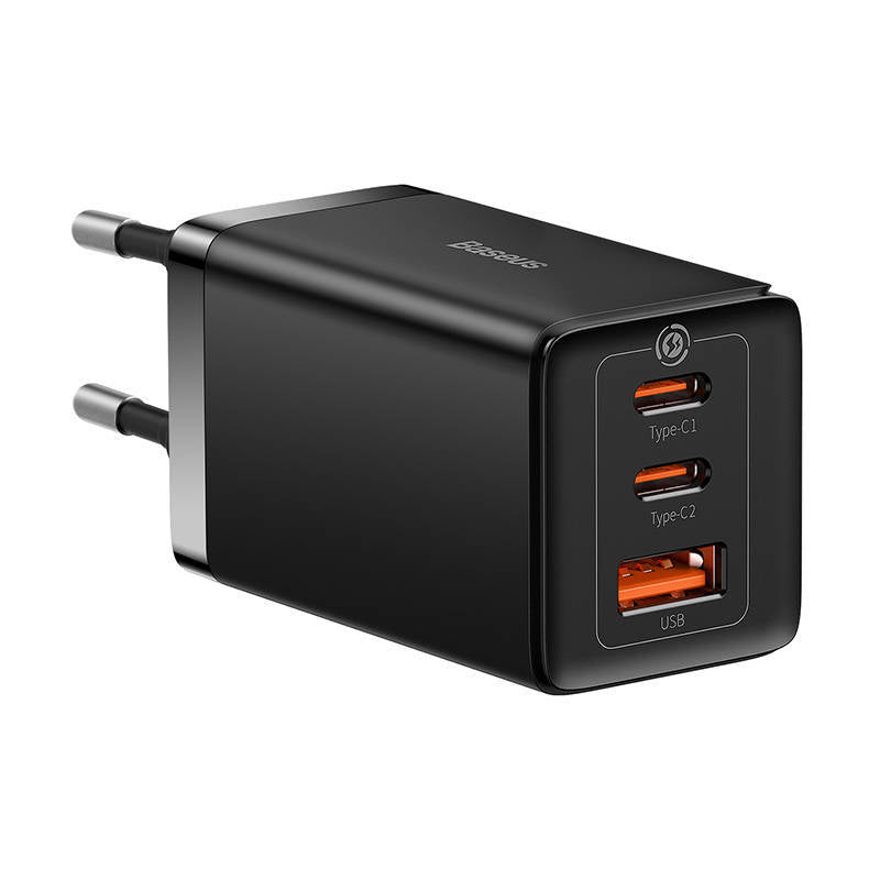 Baseus Carregador Rápido Gan5 Pro 2C+U 65W Eu Preto