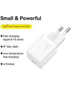 Baseus Carregador Rápido compacto Gan5 30W Usb-C Branco