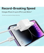 Baseus Carregador Rápido compacto Gan5 30W Usb-C Branco