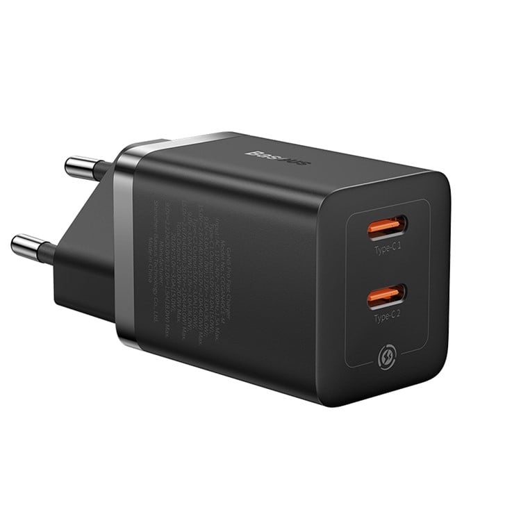 Baseus Carregador Gan5 Pro Fast Charger C+C 40W Eu Preto