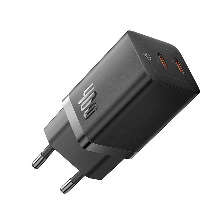 Baseus Carregador Gan5 Pro Fast Charger C+C 40W Eu Preto