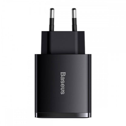Baseus Carregador Carregamento Rápido 2xUsb + Usb-C Preto