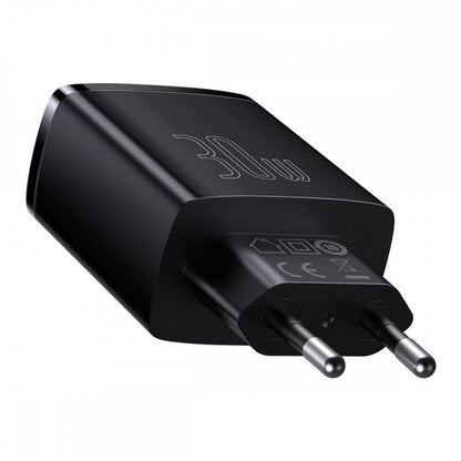 Baseus Carregador Carregamento Rápido 2xUsb + Usb-C Preto