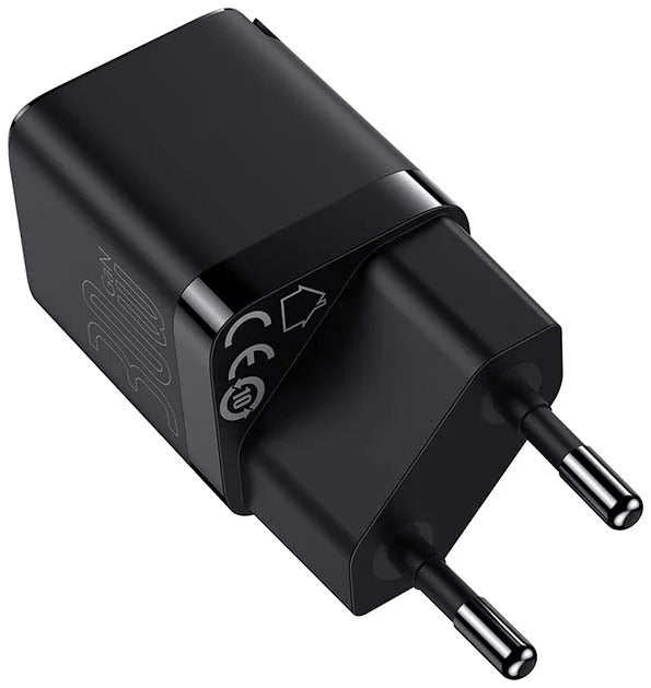 Baseus Carregador Rápido Gan3 1C 30W Eu Preto