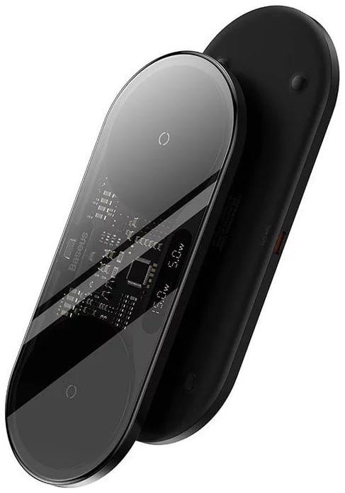 Baseus Carregador Wireless 2In1 20W Digital Led Display Preto