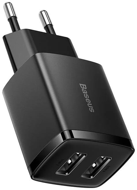 Baseus Carregador Compacto 2U 10.5W Eu Preto
