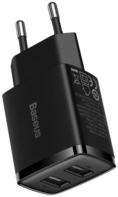 Baseus Carregador Compacto 2U 10.5W Eu Preto
