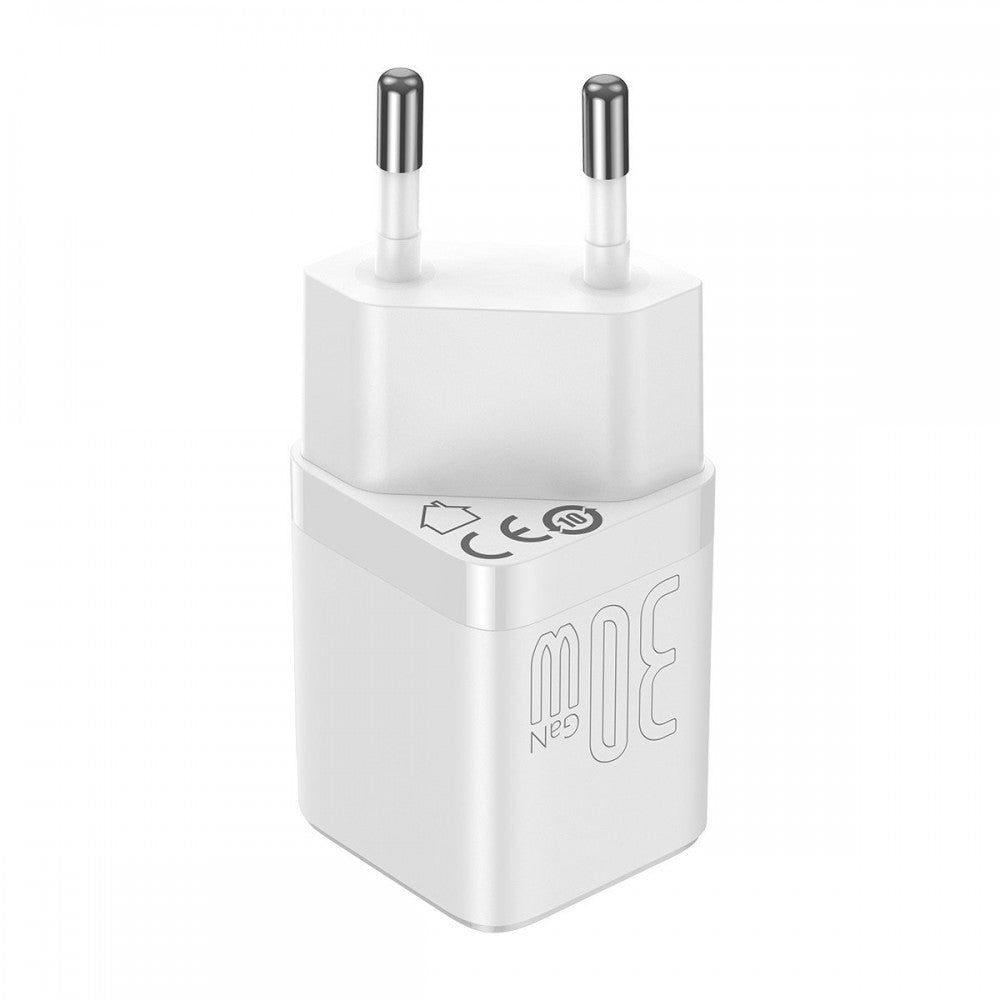 Baseus Carregador Rápido Gan3 1C 30W Branco