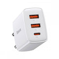 Baseus Carregador Compacto Usb-C/Usb-A 30W Carregamento Rápido QC3.0 Branco
