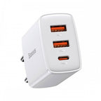 Baseus Carregador Compacto Usb-C/Usb-A 30W Carregamento Rápido QC3.0 Branco
