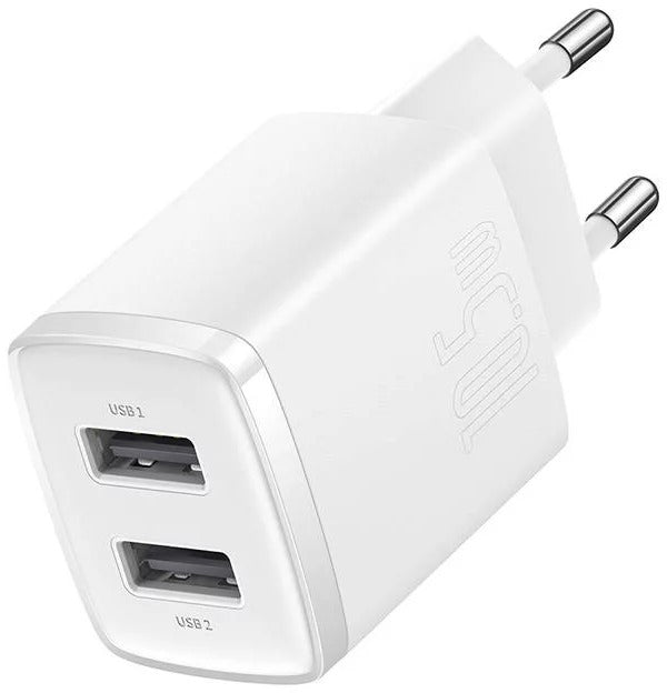 Baseus Carregador Compacto 2U 10.5W Eu Branco