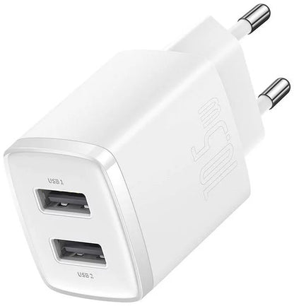Baseus Carregador Compacto 2U 10.5W Eu Branco