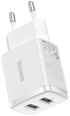 Baseus Carregador Compacto 2U 10.5W Eu Branco