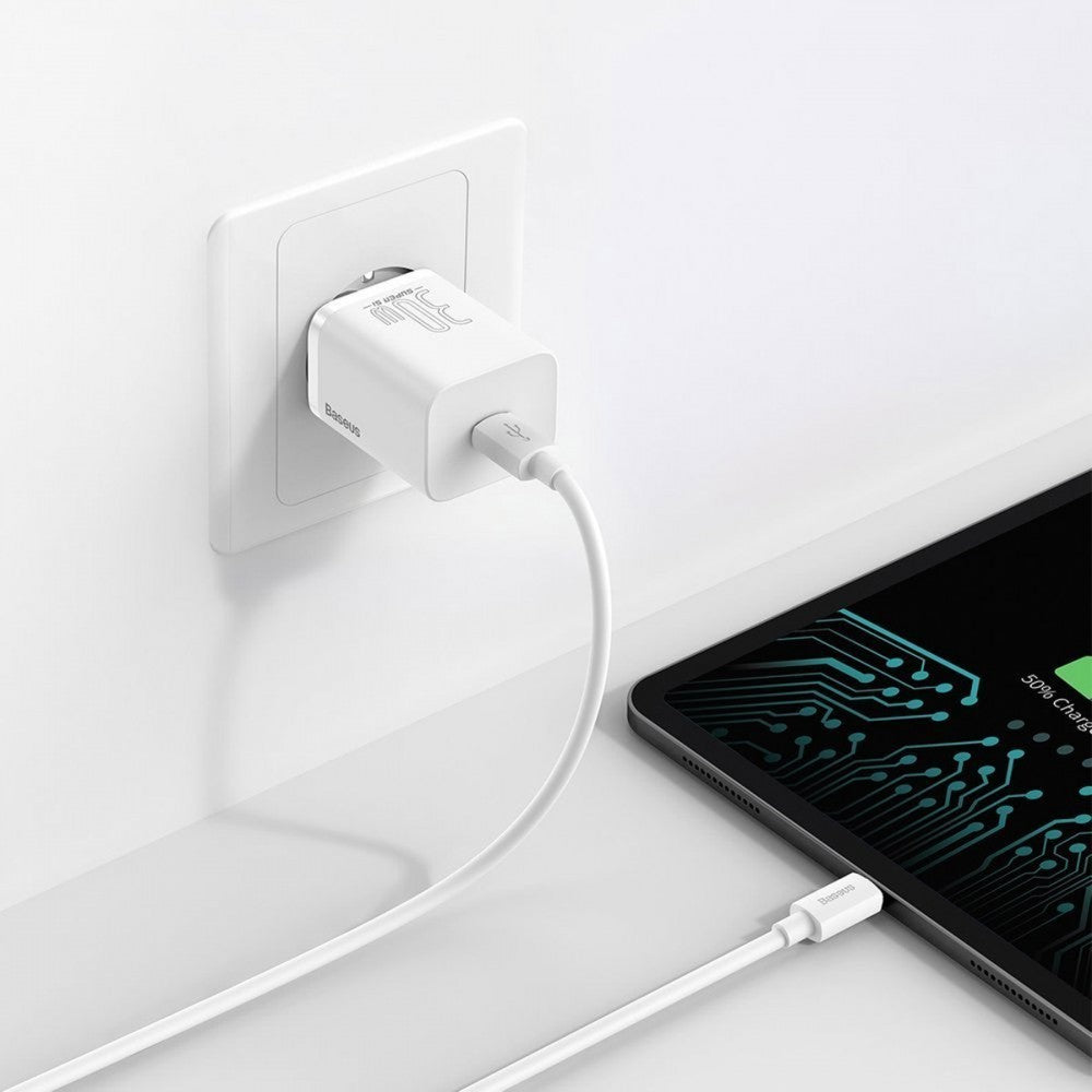Baseus Carregador Rápido Super Si Ic 30W Eu Branco