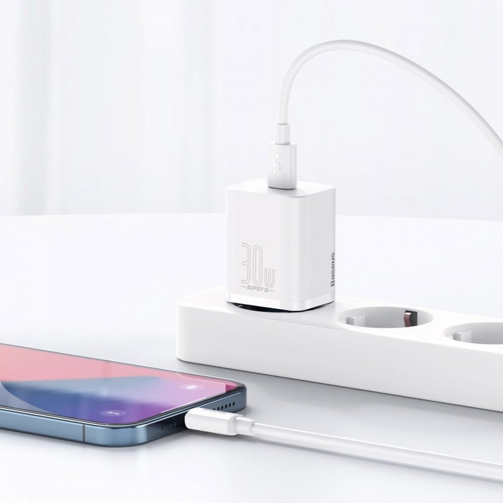 Baseus Carregador Rápido Super Si Ic 30W Eu Branco