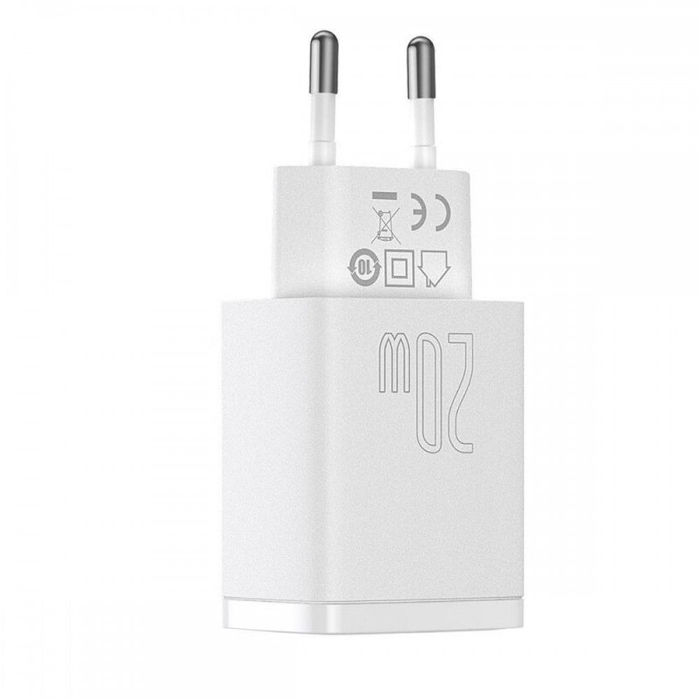 Baseus Carregador Rápido compacto U+C 20W Eu Branco