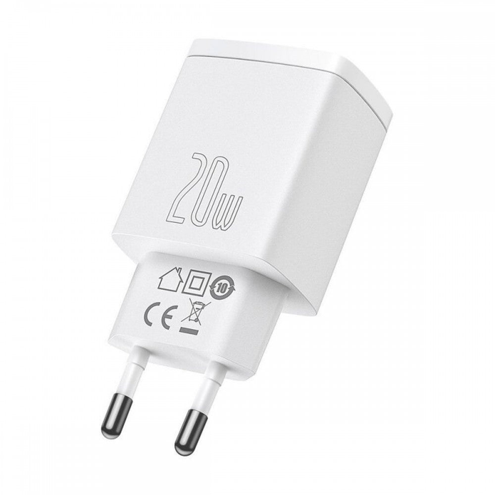 Baseus Carregador Rápido compacto U+C 20W Eu Branco