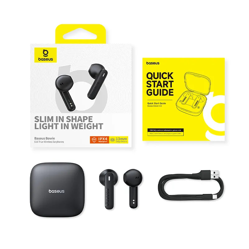 Os-Baseus Bowie E16 Tws True Wireless Bluetooth Earphones Stellar Preto