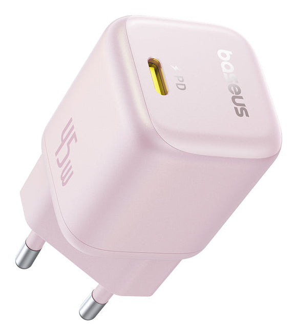 Carregador Baseus Picogo Gan 1C 45W Eu Baby Pink