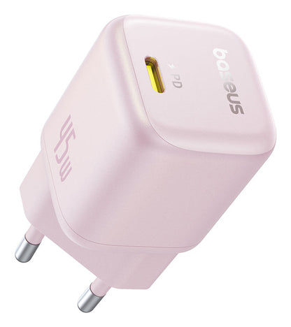 Carregador Baseus Picogo Gan 1C 45W Eu Baby Pink