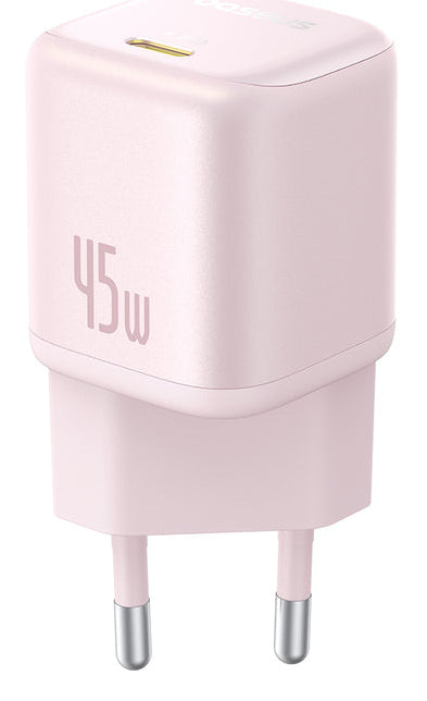 Carregador Baseus Picogo Gan 1C 45W Eu Baby Pink