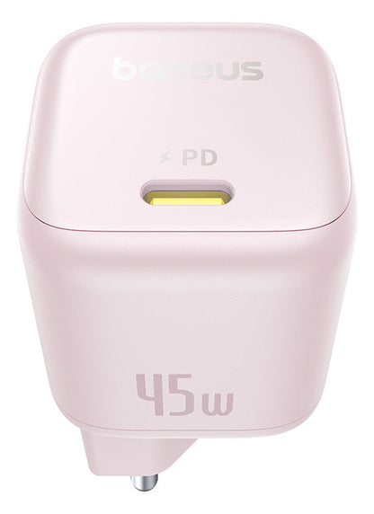 Carregador Baseus Picogo Gan 1C 45W Eu Baby Pink