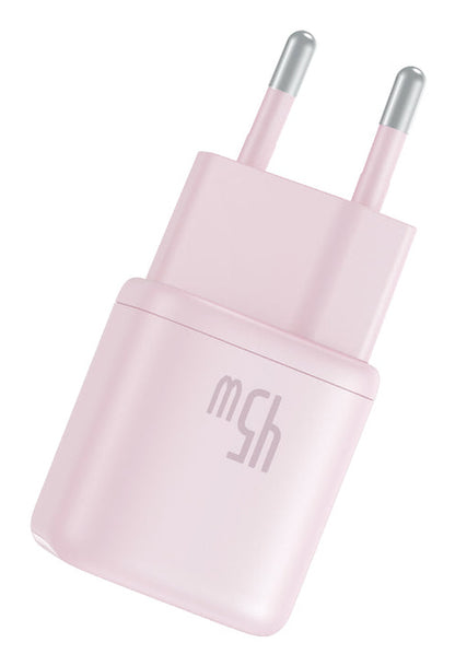 Carregador Baseus Picogo Gan 1C 45W Eu Baby Pink