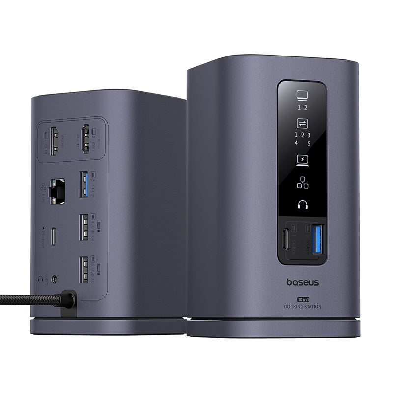 Baseus Spacemate Series 10-In-1 (Mac) Docking Station Space Cinza Usb-C To 1*Hdmi 4K@60Hz+1*Hdmi