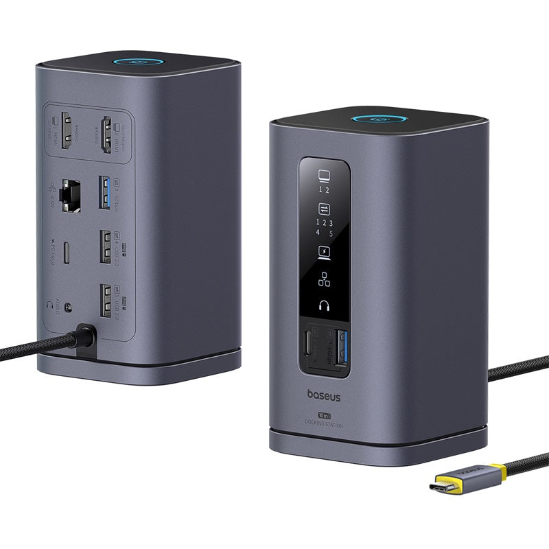 Baseus Spacemate Series 10-In-1 (Mac) Docking Station Space Cinza Usb-C To 1*Hdmi 4K@60Hz+1*Hdmi