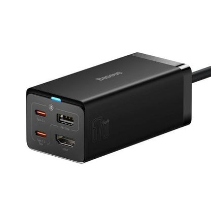 Baseus Carregador Carregamento Rápido 67W Gan5 Pro Dual Usb-C/Usb-A Preto + Hdmi