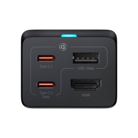 Baseus Carregador Carregamento Rápido 67W Gan5 Pro Dual Usb-C/Usb-A Preto + Hdmi