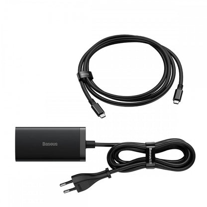 Baseus Carregador Carregamento Rápido 67W Gan5 Pro Dual Usb-C/Usb-A Preto + Hdmi